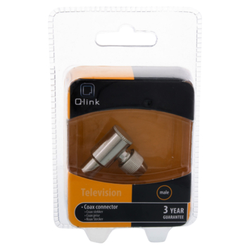 Q-Link coax stekker metaal haaks male