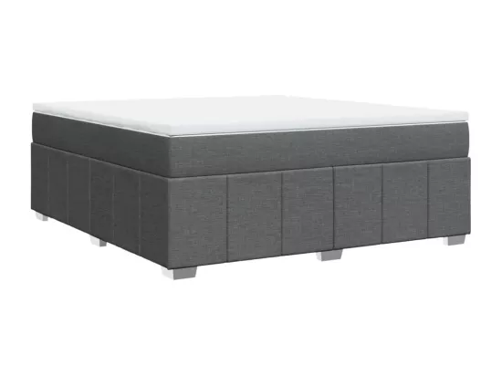 Sommier à lattes de lit avec matelas Gris foncé 180x200cm Tissu