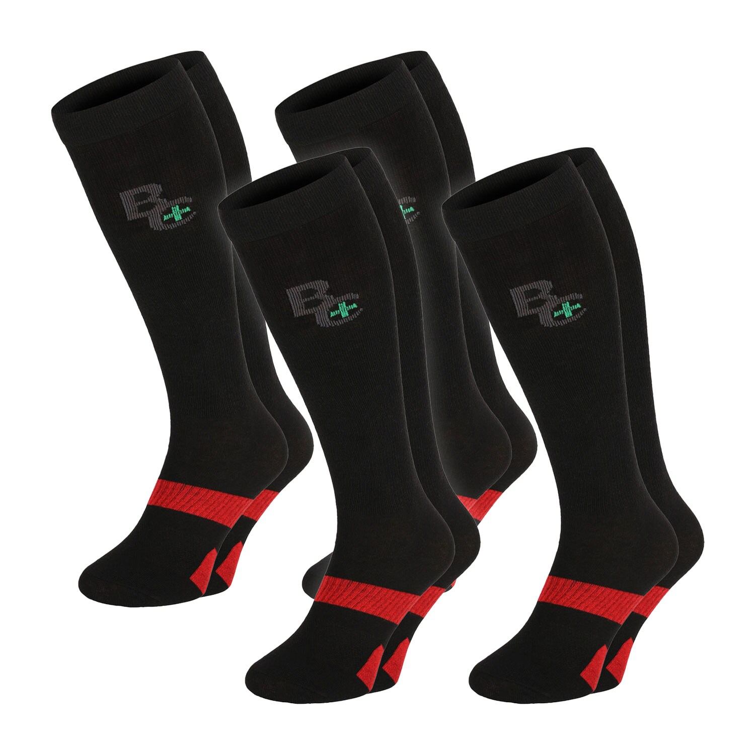 Chili Lifestyle Kompressionsstrümpfe 4 Paar Sport Reisen schwarz
