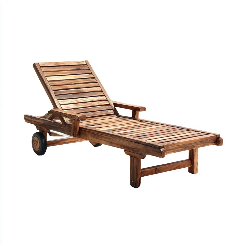 Verstellbare Sonnenliege Akazienholz 200x60x35 cm - Natur