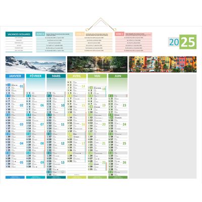 Calendrier bancaire effaçable année civile + 1 feutre effaçable BOUCHUT 