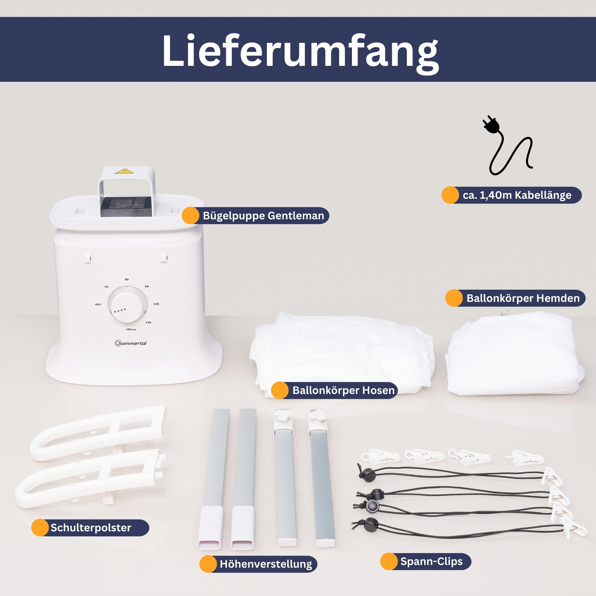 Sommertal Bügelpuppe Gentleman – Hemdenbügler & Bügelmaschine für Hemden, Blusen, T-Shirts, Hosen – Bügelautomat mit 2-in-1 Bügeln & Trocknen Funktionen – effiziente Bügelhilfe