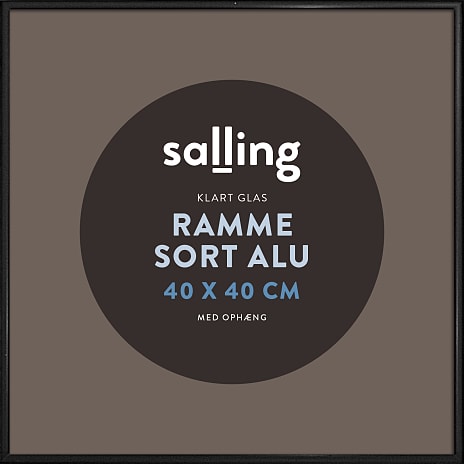 Sort ramme m. glas - 40x40 cm