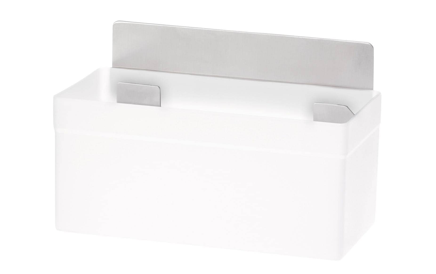 Spültroganhänger Powerstrips WP Korb Regal Zoom WeissBadezimmer-Korb mit Powerstrips-Befestigung