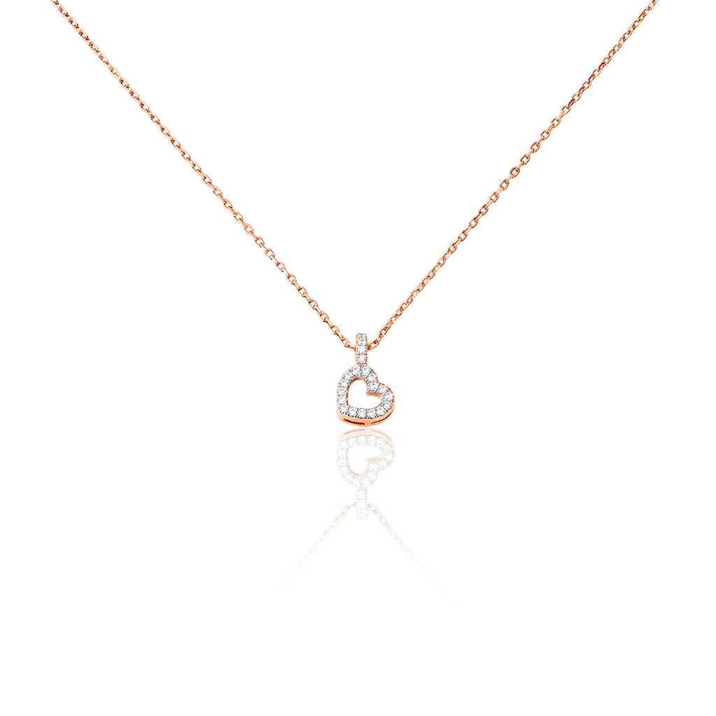Collier Phanie Argent Rose Oxyde De Zirconium