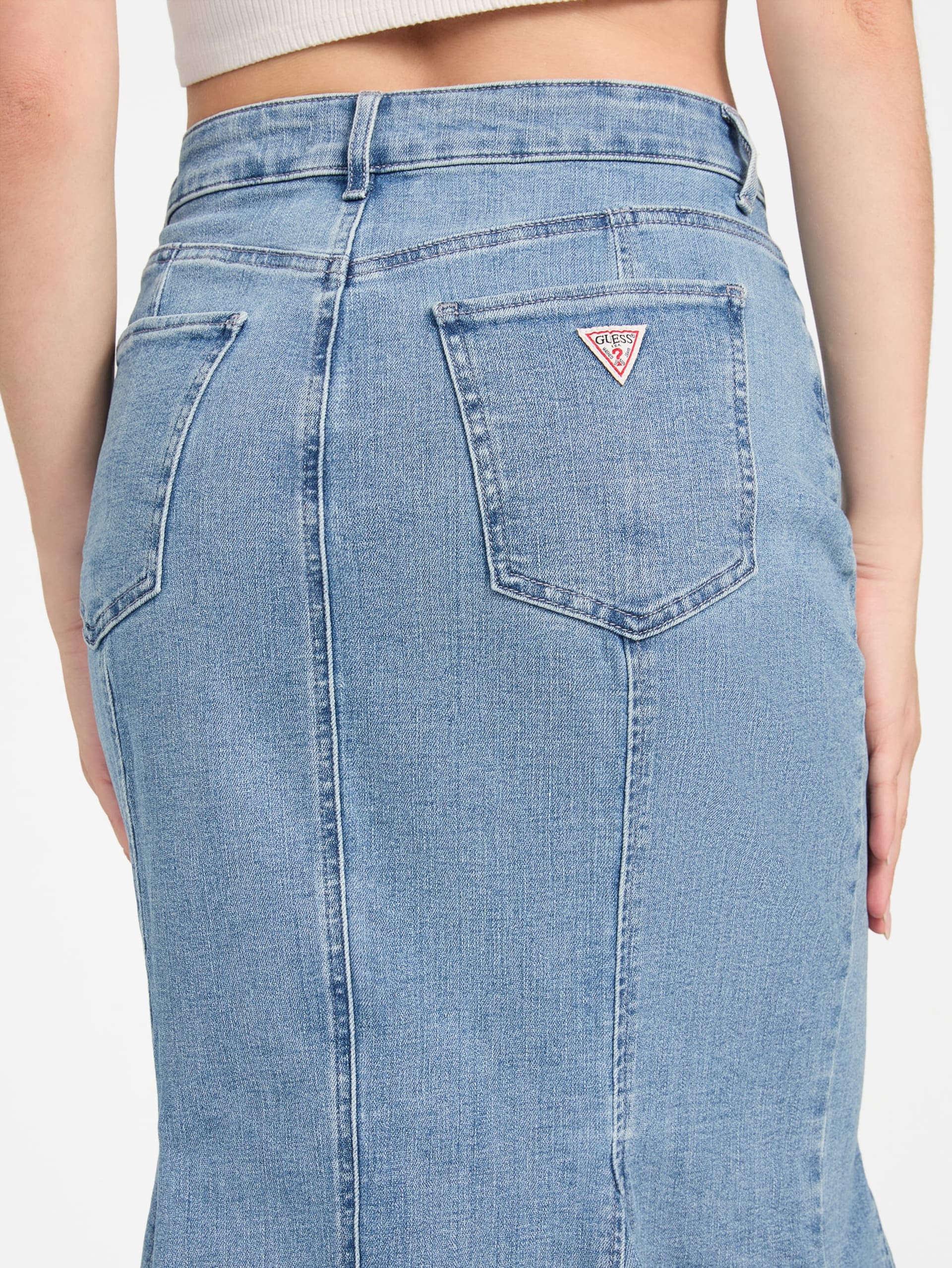 Saia midi jeans Lia