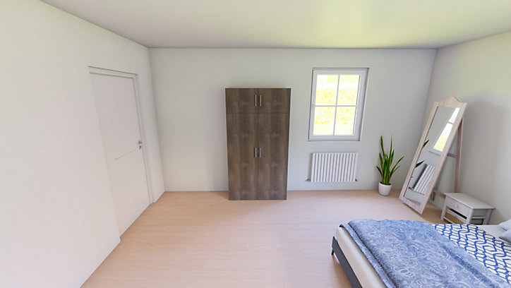 Armoire penderie portes battantes effet chêne grisé GoodHome Atomia H. 187,5 x L. 50 x P. 37 cm