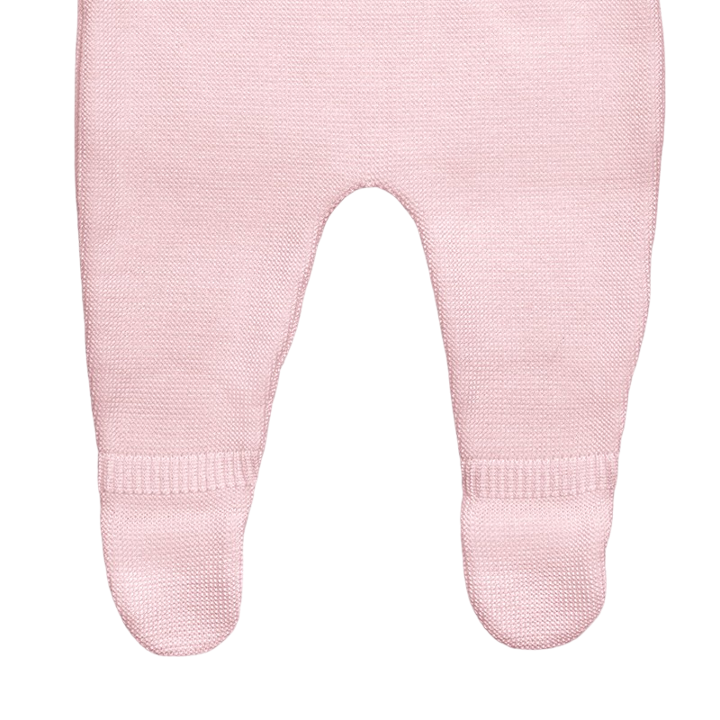 Strampler Merinowolle mit Fuss rosa