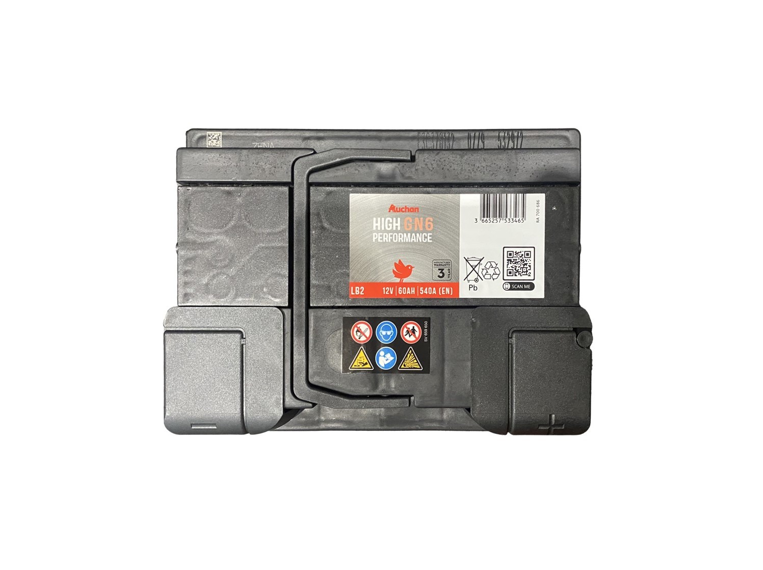BATERIA AUTO AUCHAN GN6 60AH/540A