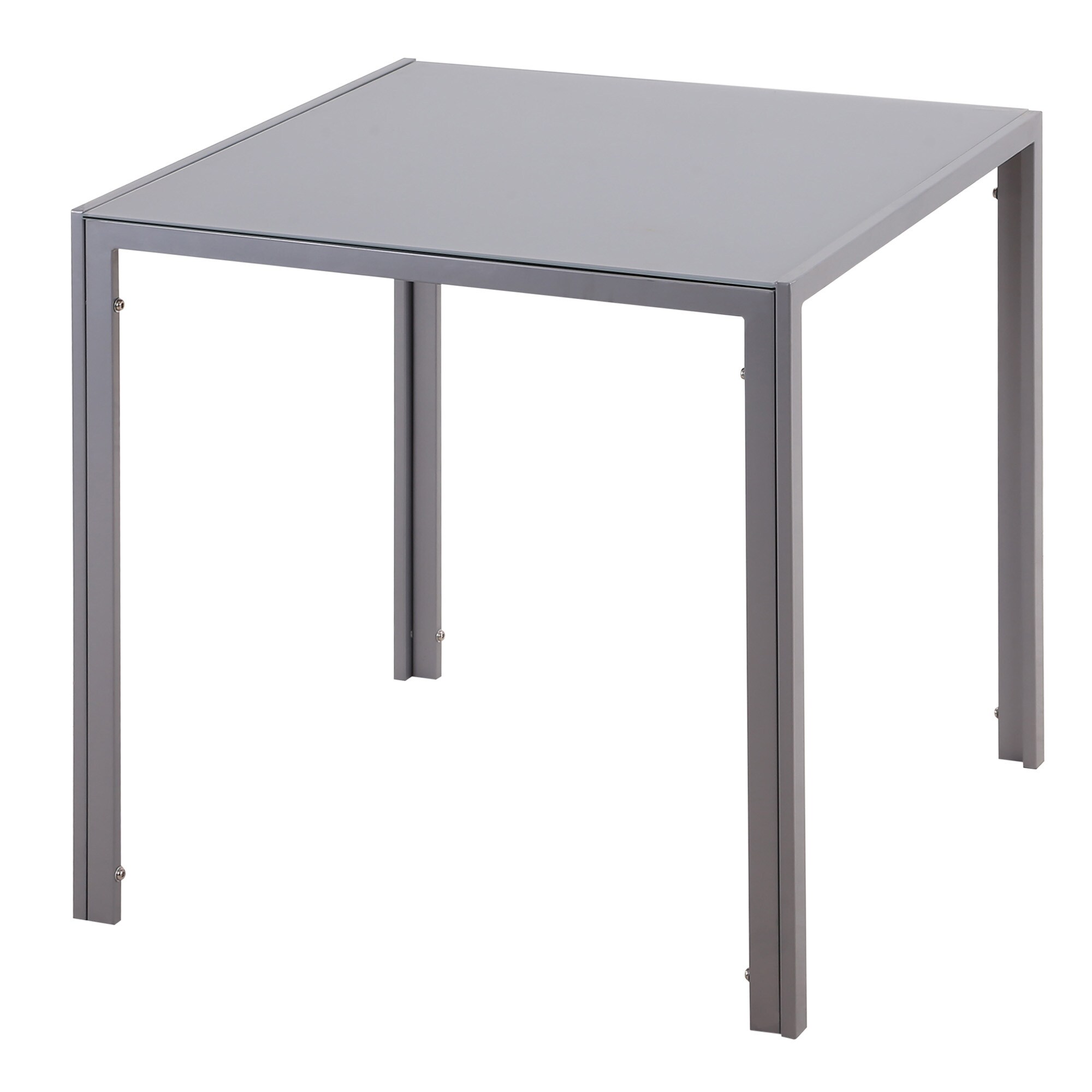 HOMCOM Esstisch mit Tischplatte aus Hartglas grau 75L x 75B x 75H cm