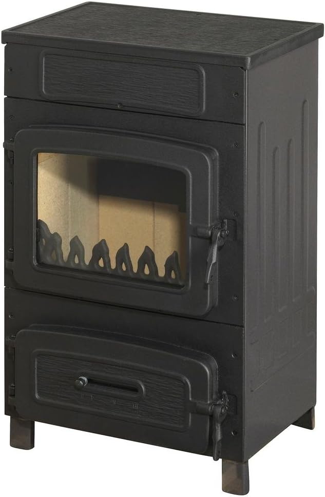 Wamsler Hüttenofen 6 kW mit Fenster, Solar, Holz, Natürliche Entlüftung, Freistehend, Rustikal, Wohnzimmer