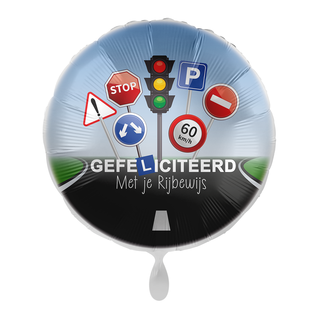 Rijbewijs Helium Ballon Rond Leeg 43cm