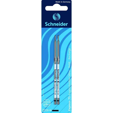 Schneider Kugelschreibermine 75, M, schwarz, 2 Stück