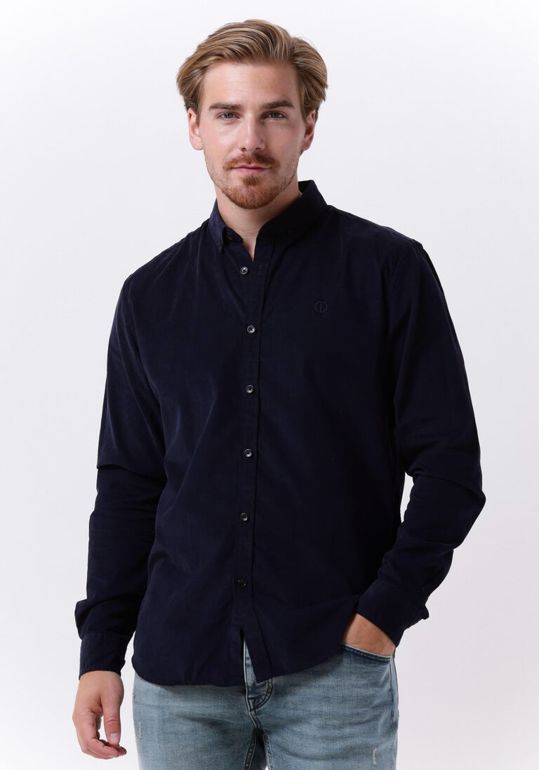 DSTREZZED donkerblauwe dstrezzed casual overhemd button down shirt babycord