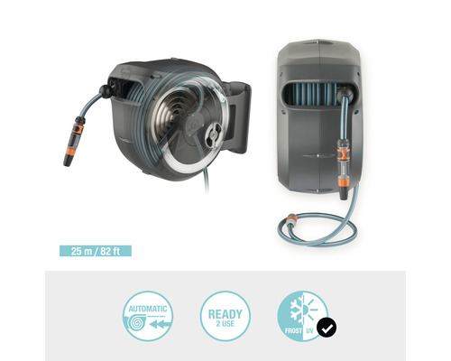 GARDENA RollUp M/L wandslangbox inclusief 25 m slang, 180° draaibaar en RollControl-technologie