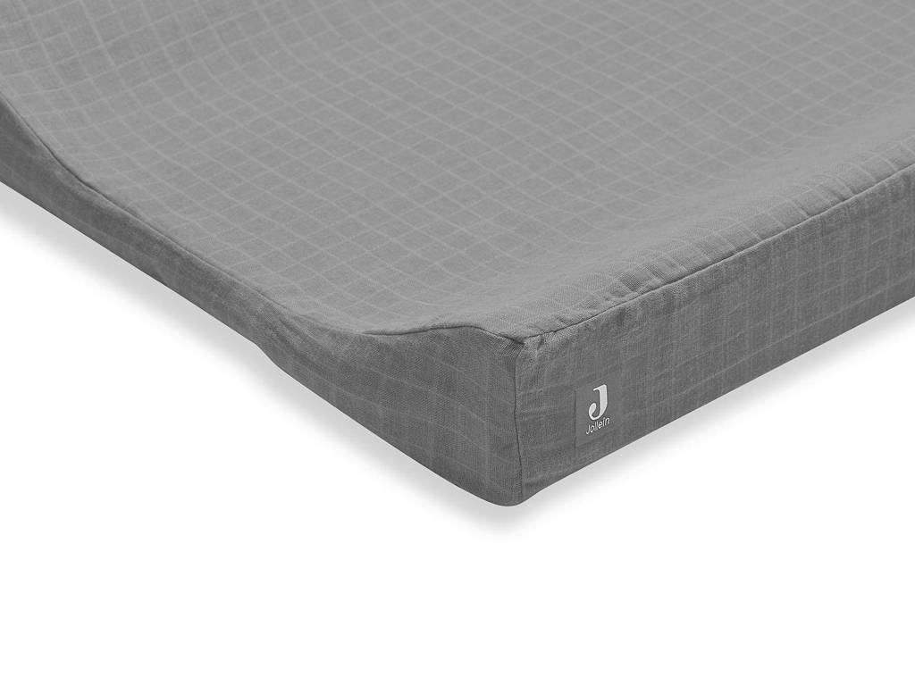 aankleedkussenhoes wrinkled cotton 50x70cm grey