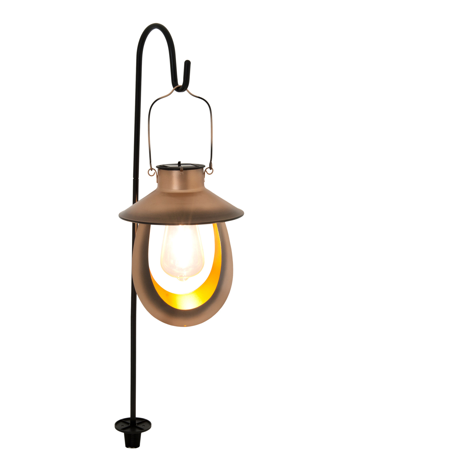 Solar-Pendelleuchte - kupfer-schwarz - 90 cm hoch