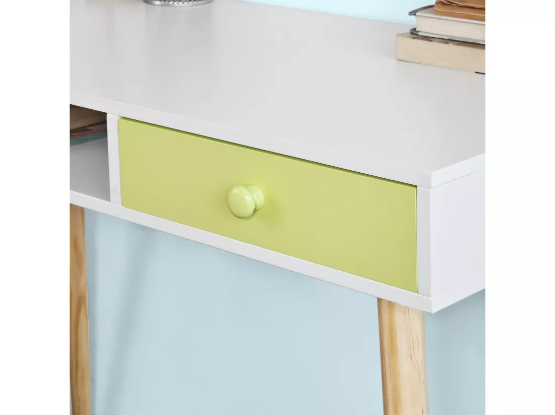 Bureau Console ordinateur Table d'appoint Secrétaire Informatique - 1 tiroir, FWT24-W
