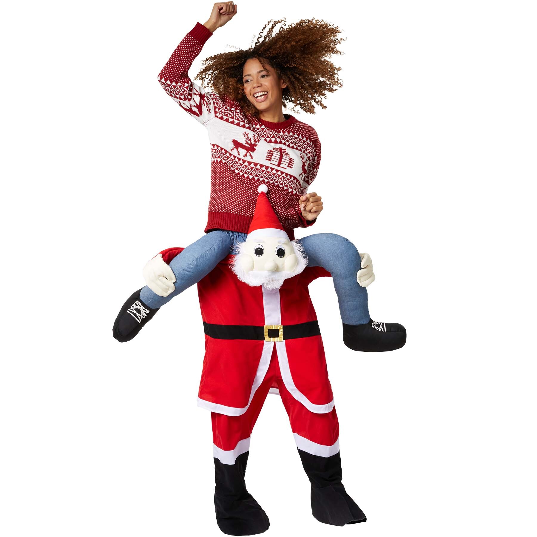 tectake® Huckepack-Kostüm Weihnachtsmann