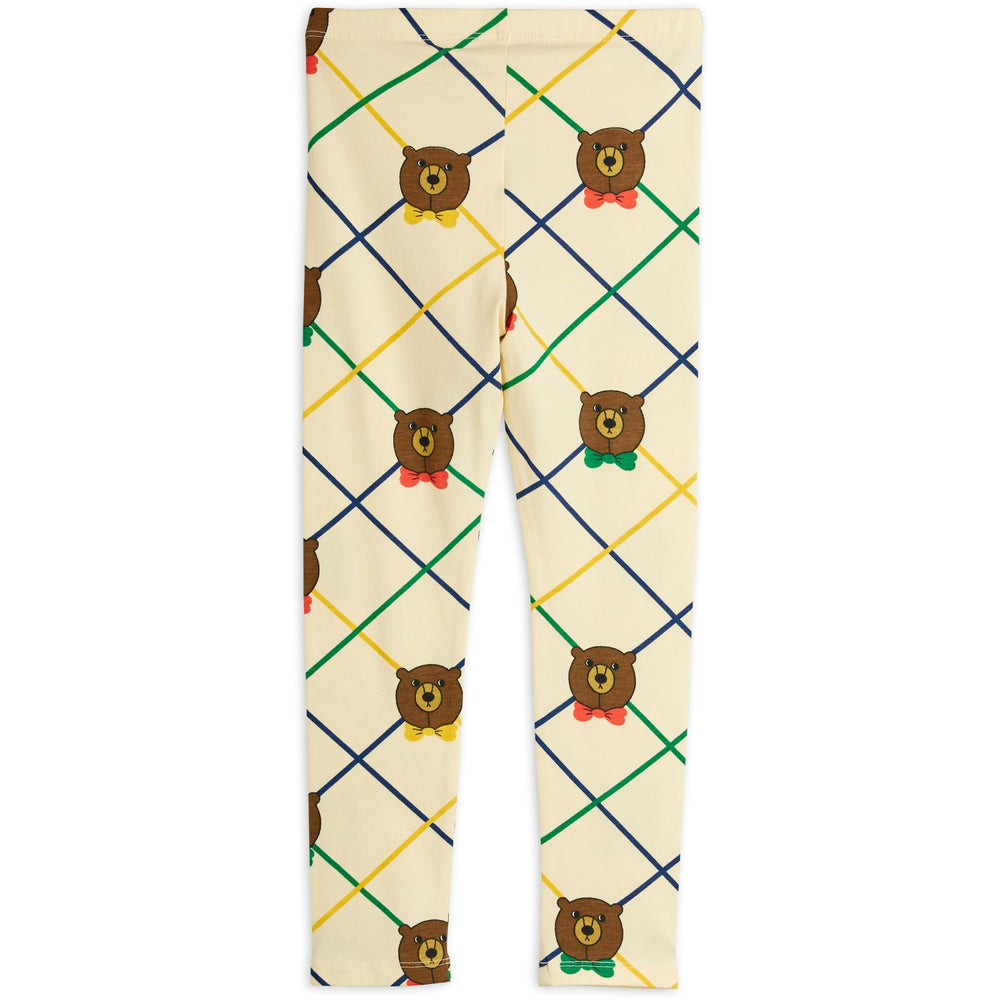 Køb Mini Rodini Off-white Bjørn Check AOP Leggings