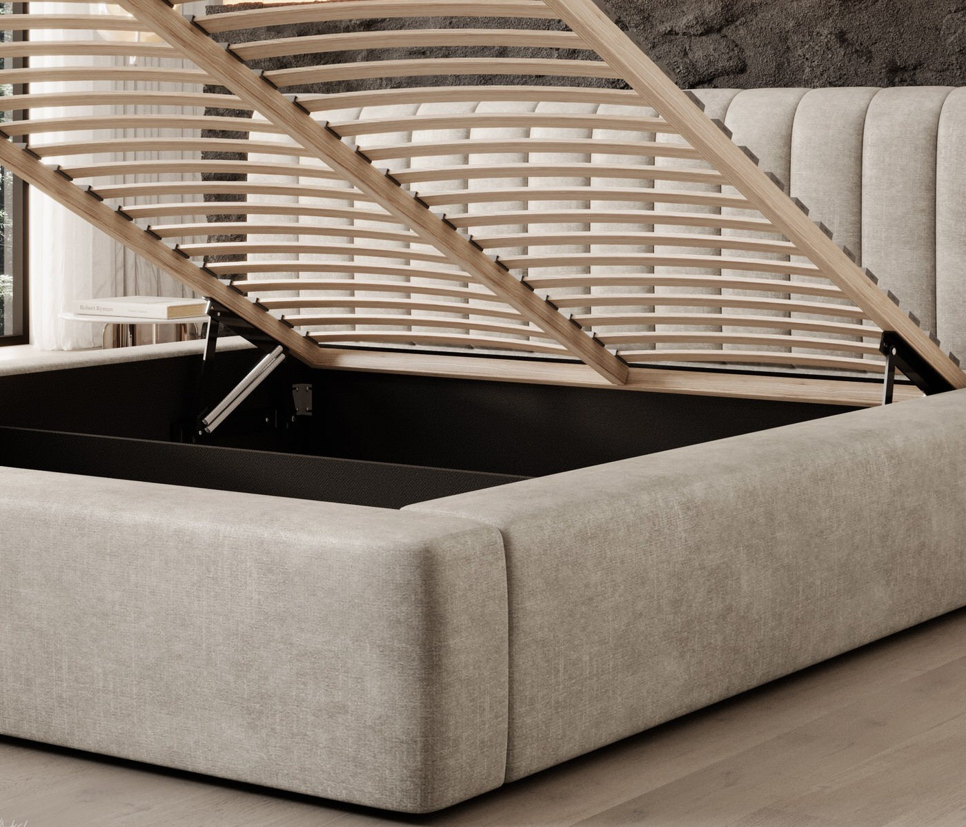 Trae Mobler Amira 140 x 200 cm Gestoffeerd Bed Pearl
