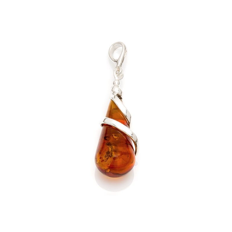 Pendentif argent 925 Ambre veritable de la mer Baltique