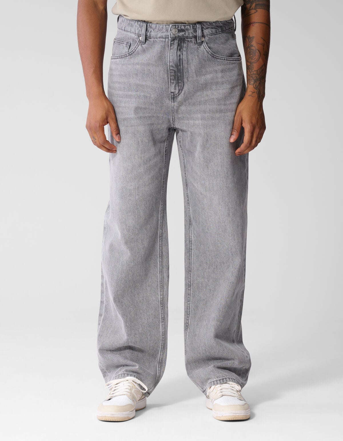 Baggy Fit Jeans Lichtgrijs L34