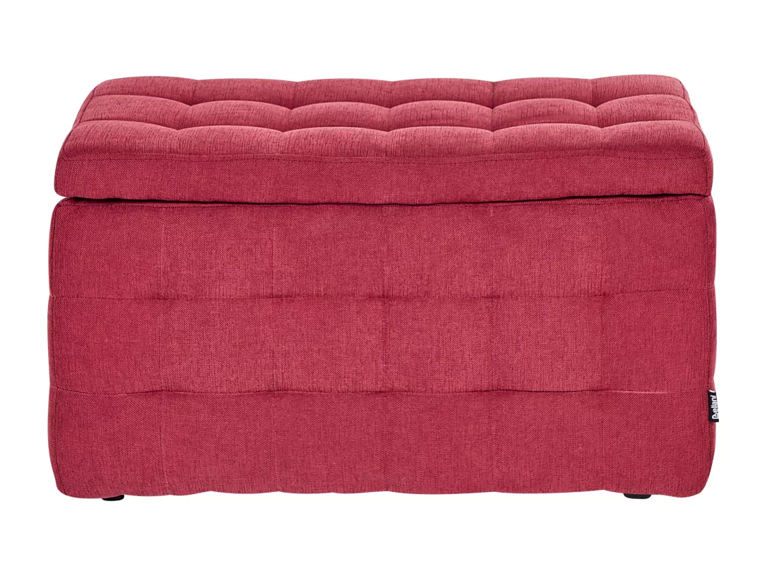 Pouf de rangement MICHIGAN Tissu 74 cm 42 cm Rouge