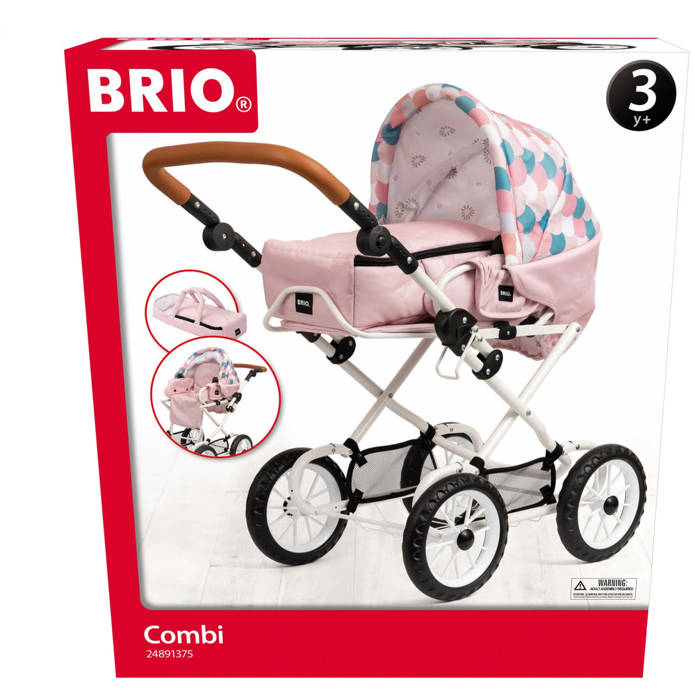 Køb BRIO® Kombi Dukkevogn, Dråbemønster, Pink