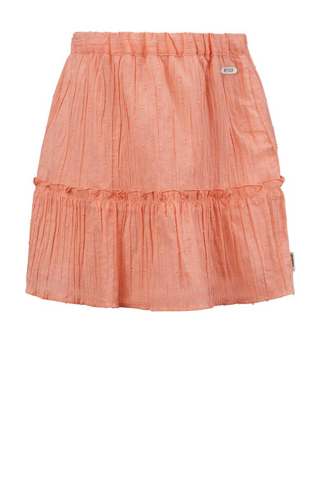 Retour Jeans rok Marseille met ruches perzik
