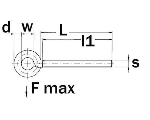 Oogbout M8x50 mm, 20 stuks