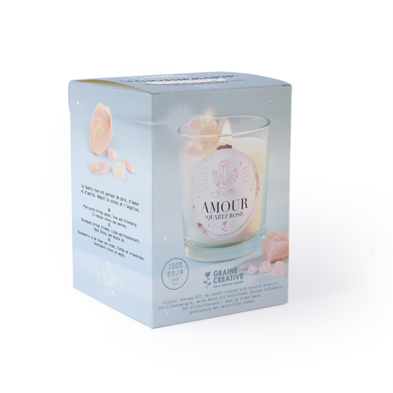 Kit bougie DIY de Lithothérapie Quartz Rose