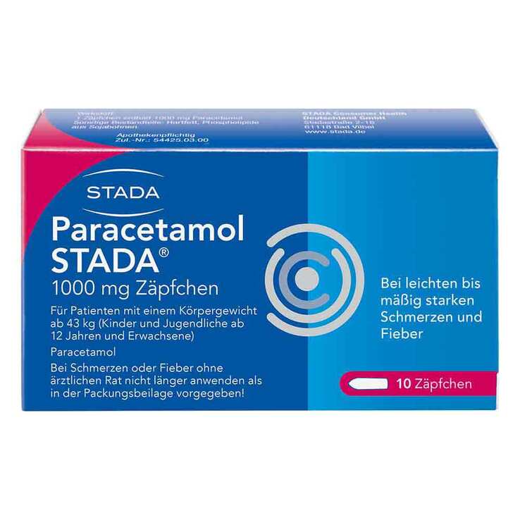 Paracetamol STADA® 1000 mg Zäpfchen, 10 St