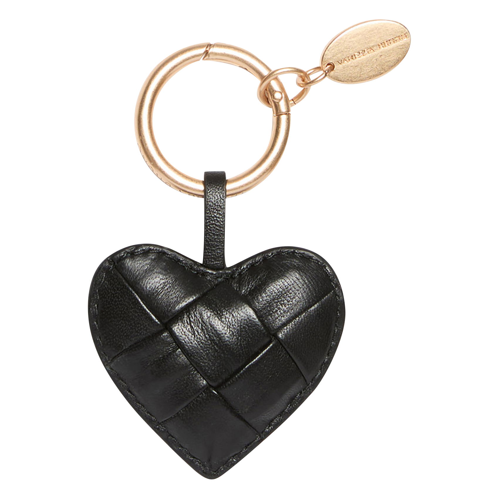 CHARM COEUR - Charm coeur en cuir | Noir