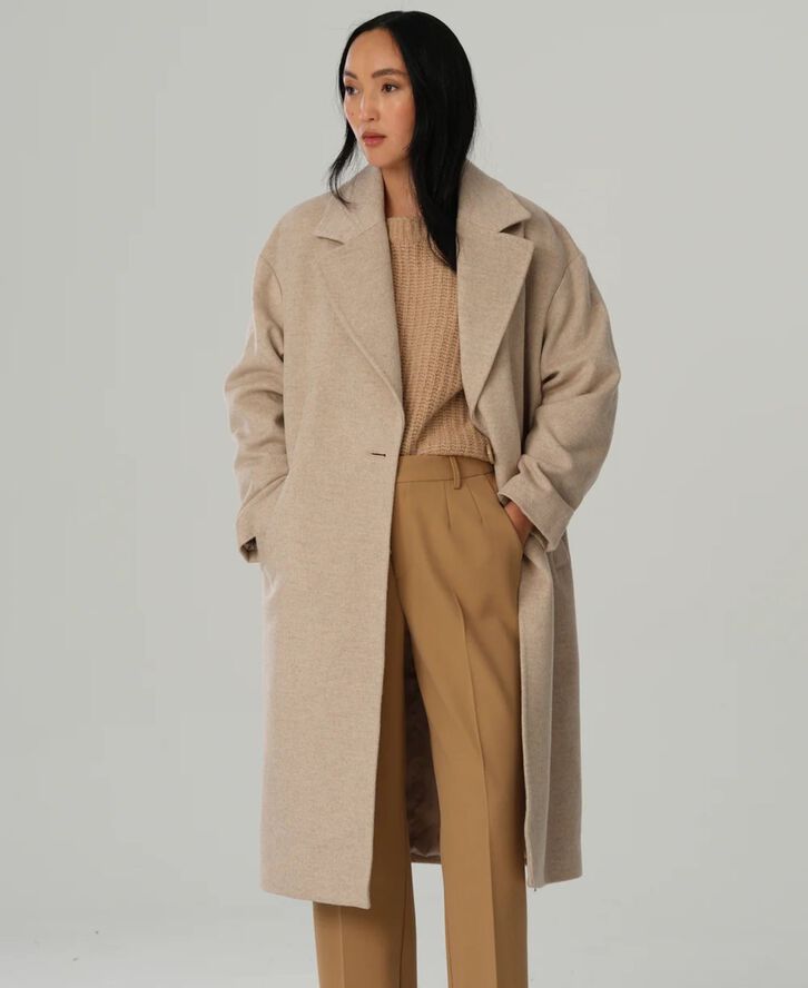 Sand Cashmere Coat W - Fiden Light camel