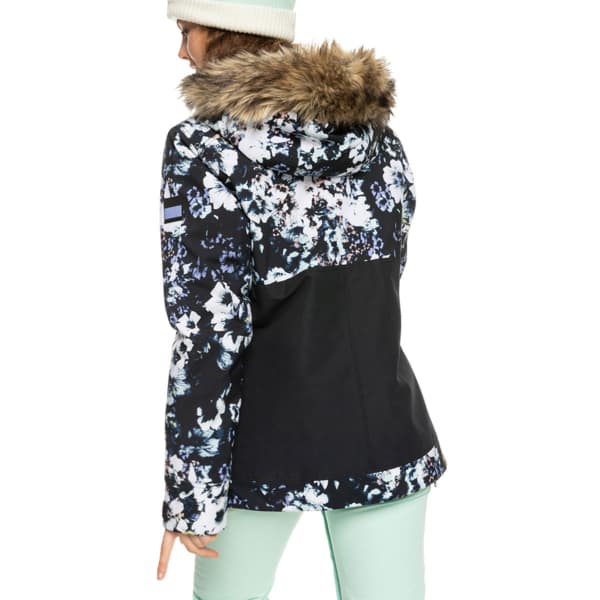 Veste de ski ROXY SHELTER JK TRUE BLACK BLACK FLOWERS
