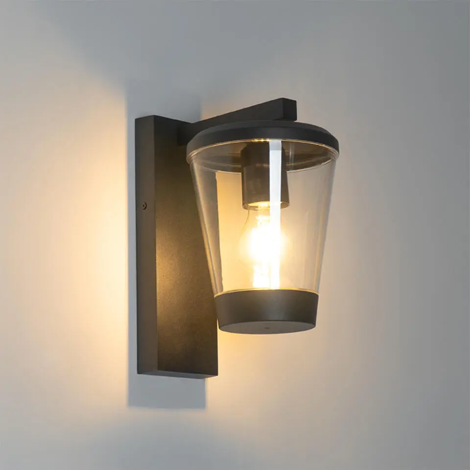 Qazqa wandlampen buiten joren zwart e27