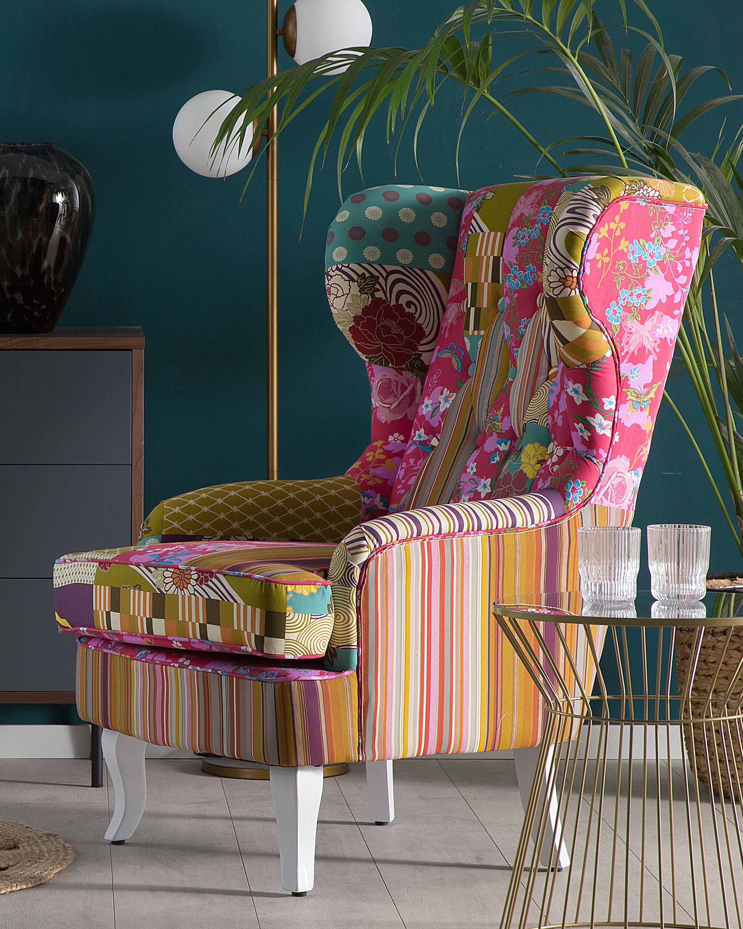 Oorfauteuil MOLDE Stof Fuchsia