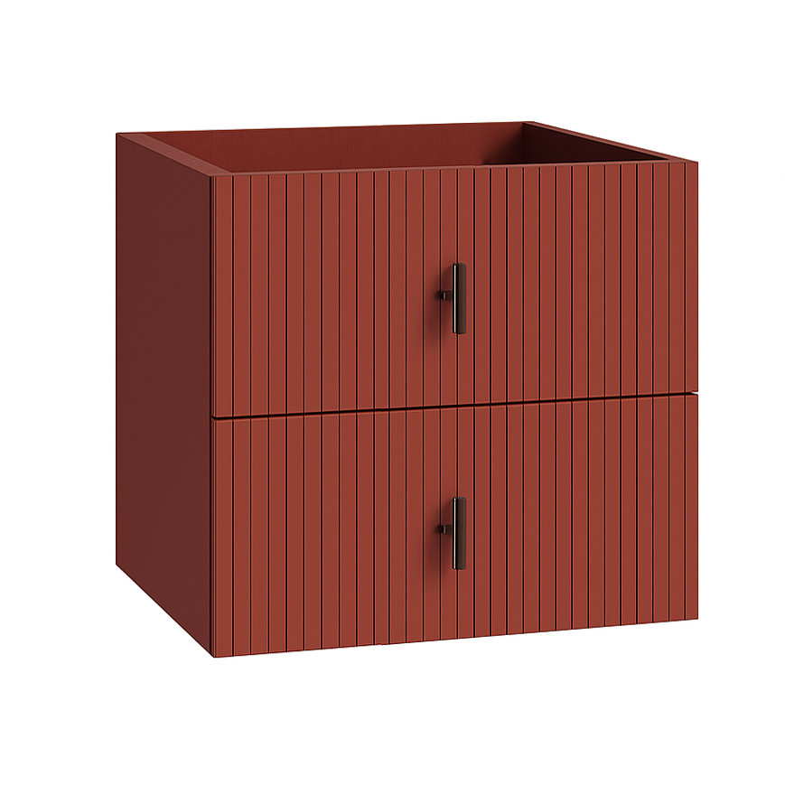Muebles Raya onderkast ribbelfront 60cm met 2 softclose lades terracotta