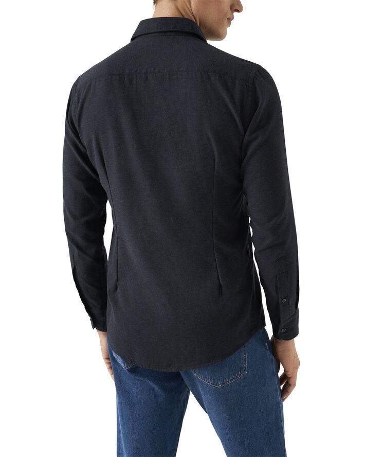 ETON Slim Fit Navy Blue Flannel Shirt Blå