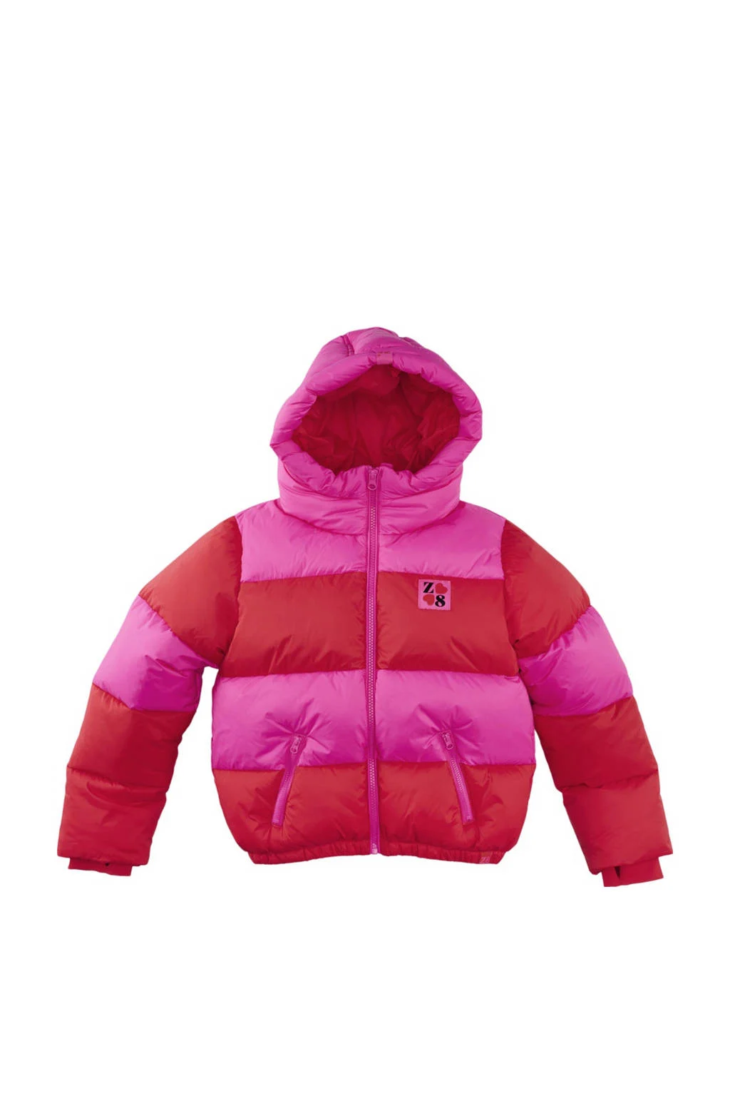 Z8 kids gewatteerde winterjas Jayda roze/oranje