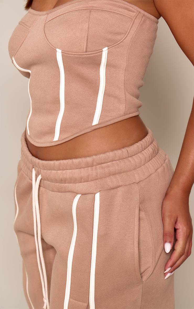Taupe Haut Sweat Corset Structuré