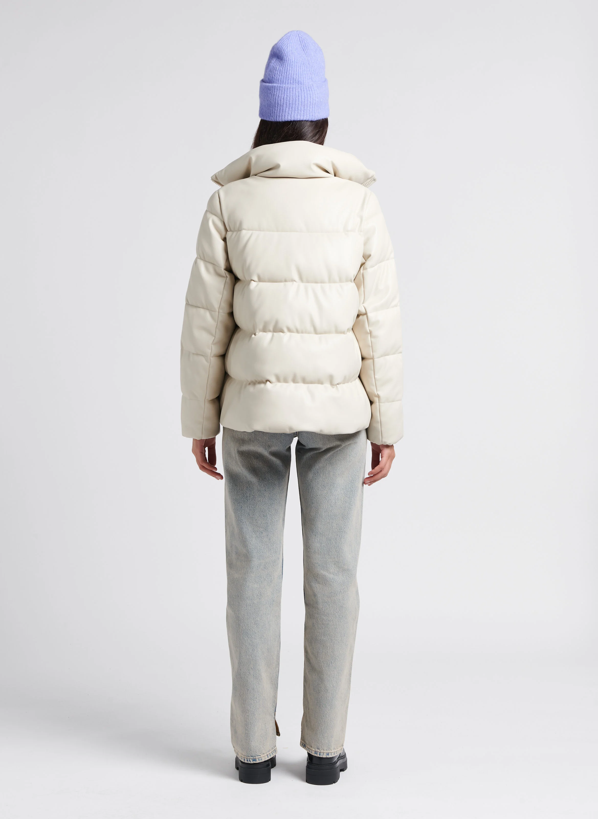 Doudoune col montant oversize | Beige