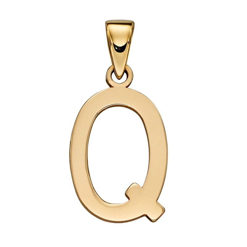Collier lettre Q en or 375/1000
