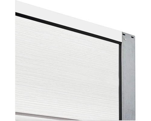 ARON Basic Garagedeur Sectionaaldeur 40 mm L-profiel Slategrain RAL 9010 Zuiver Wit 2500x2125 mm incl. Garagedeuropener, 2 x 2-kanaals handzenders, binnendrukknop IT1-1b