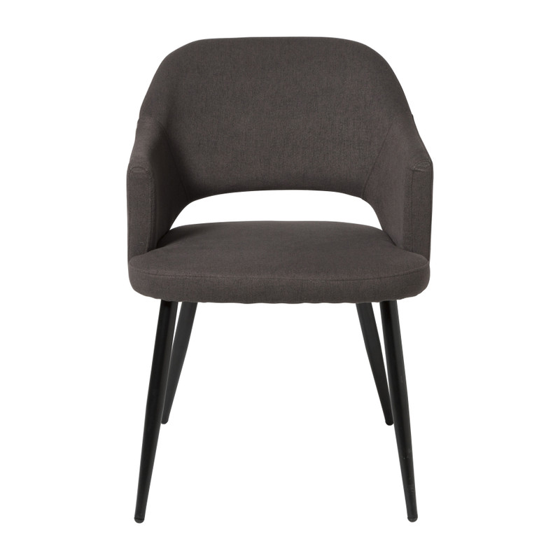 Eetkamerstoel Leonardo met armleuning- grijs - 81x62.5x56 cm