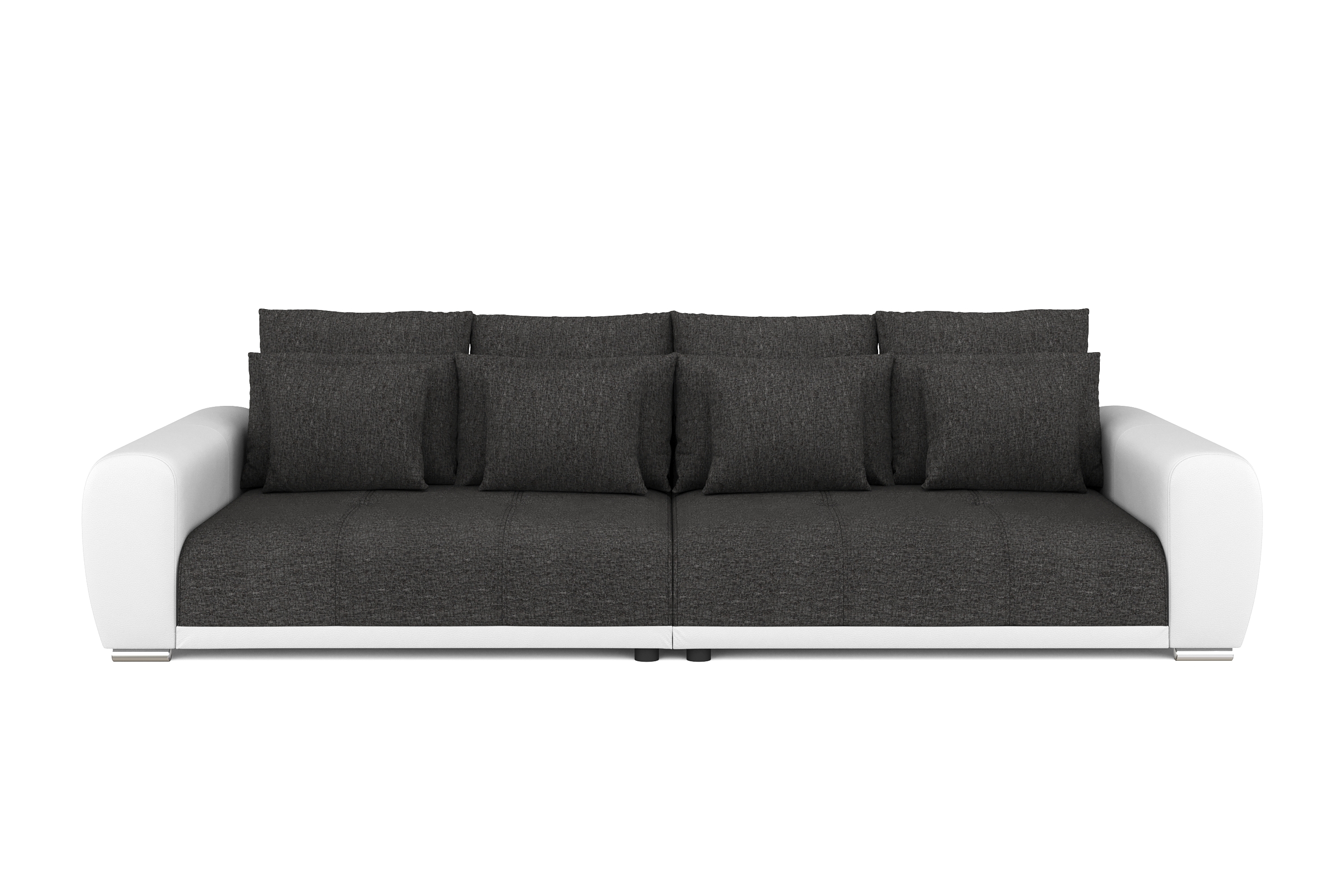 Sofa Leder SAM anthrazit/weiss