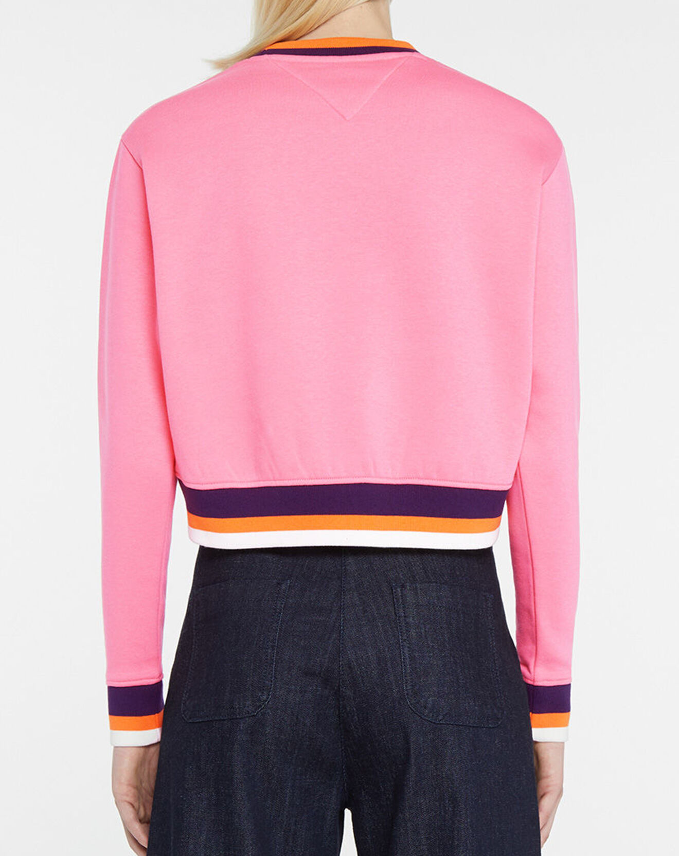 Tommy Jeans Sweat Crop Tipping Crew rose
