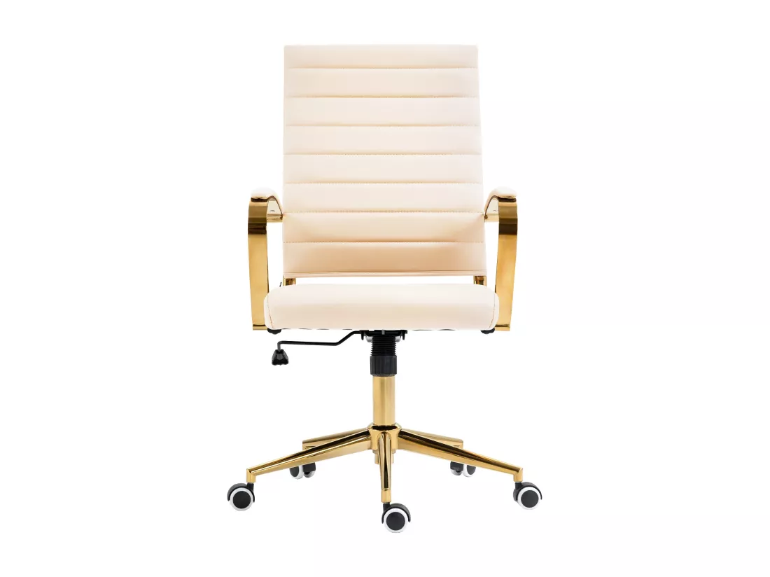 Chaise de bureau - Similicuir & Blanc - Crème - Havanna