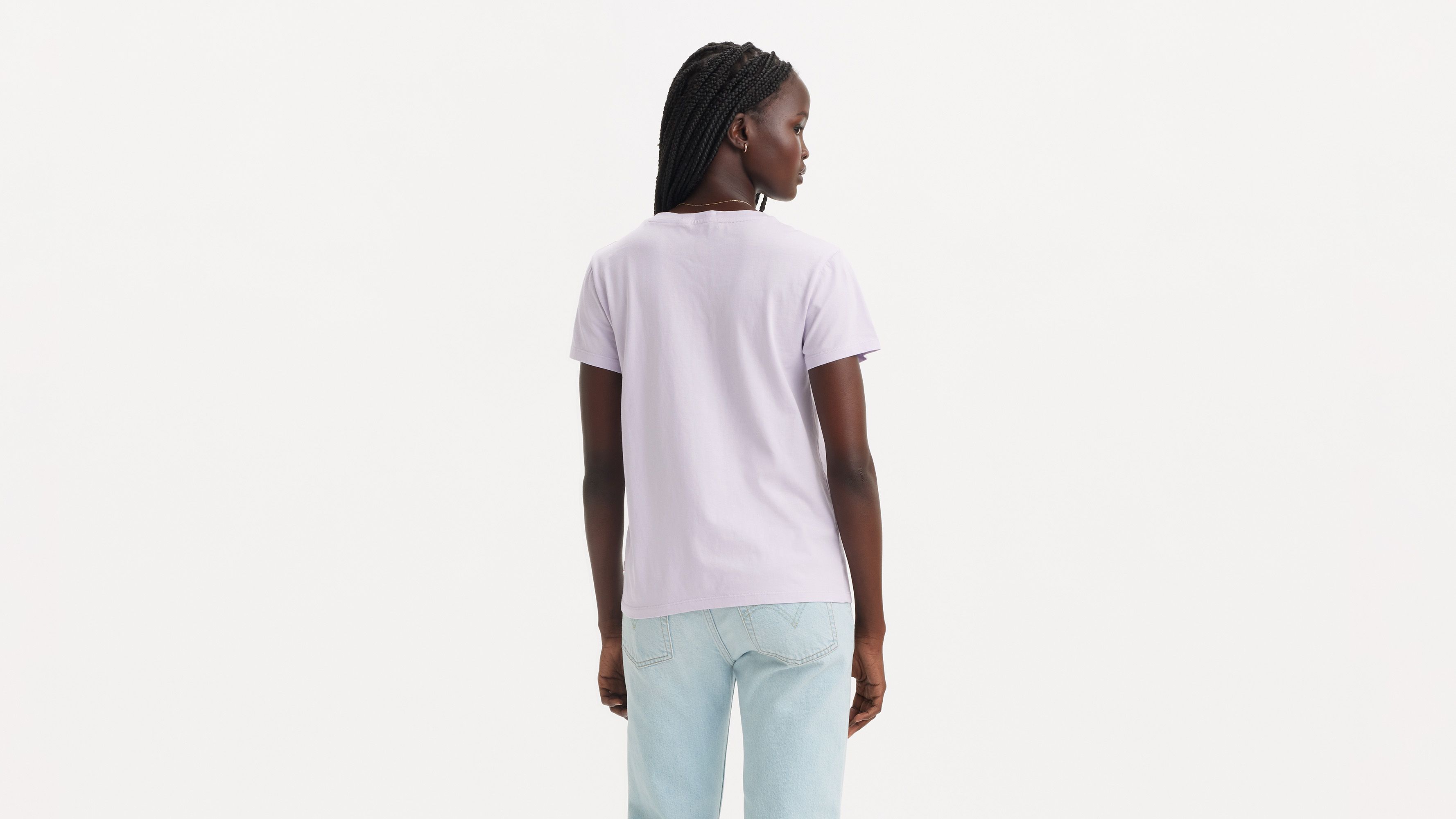 T-shirt Perfect - Janeesah Floral Bw Fill Lavender Blue - Bleu